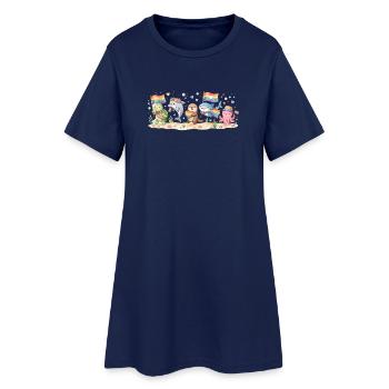 Pride Month LGBTQ – Rainbow Aninals - Frauen T-Shirt-Kleid - Light Navy - Vorne