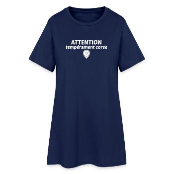 Attention tempérament Corse - Robe T-shirt Femme - marine clair - Devant