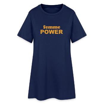 femme Pouvoir - Femme - Femmes - Pouvoir des Femmes - Femmes - Robe T-shirt Femme - marine clair - Devant
