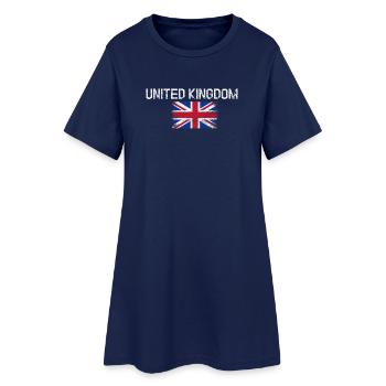 Impression du drapeau vieilli du Royaume-Uni - Robe T-shirt Femme - marine clair - Devant
