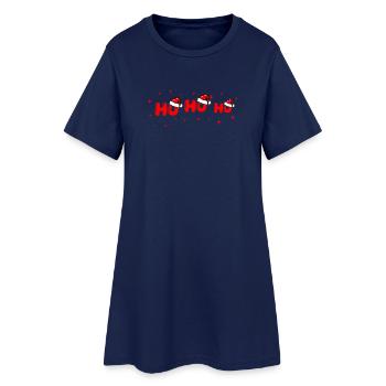 Lettrage Ho Ho Ho Santa - Robe T-shirt Femme - marine clair - Devant