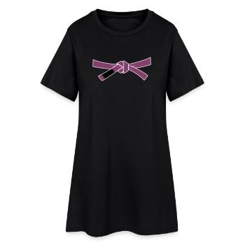 Purplebelt - Lilagurt - Frauen T-Shirt-Kleid - Schwarz - Vorne