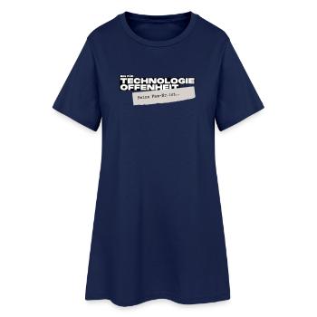 Bin für Technologieoffenheit – Meine Fax-Nr. ist… - Frauen T-Shirt-Kleid - Light Navy - Vorne