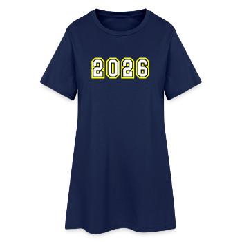 Année 2026 - Robe T-shirt Femme - marine clair - Devant