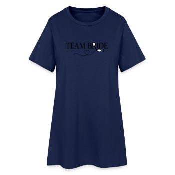 Team Bride Heart Design – Tenue de l’équipe de la mariée pour enterrement de vie de garçon - Robe T-shirt Femme - marine clair - Devant