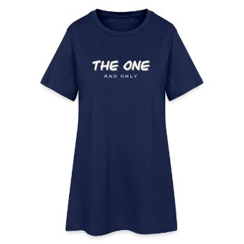 Exklusiver Single-Star Design - Frauen T-Shirt-Kleid - Light Navy - Vorne