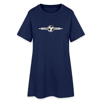 Ligne de symboles du football - Robe T-shirt Femme - marine clair - Devant