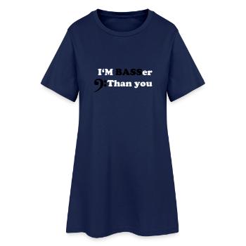 Je suis bassiste que vous, bass motif - Robe T-shirt Femme - marine clair - Devant