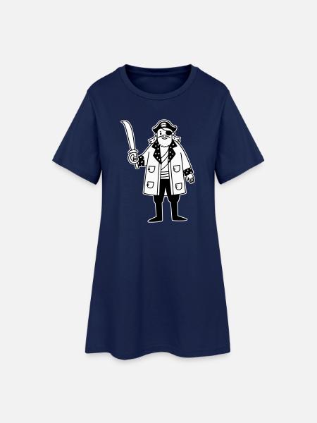 Pirat - Frauen T-Shirt-Kleid - Light Navy