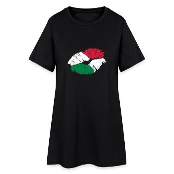 bisou italien - Robe T-shirt Femme - noir - Devant