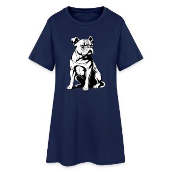 Bouledogue - Robe T-shirt Femme - marine clair - Devant
