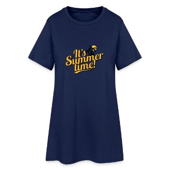 It's Summer Time - plage et vacances - Robe T-shirt Femme - marine clair - Devant
