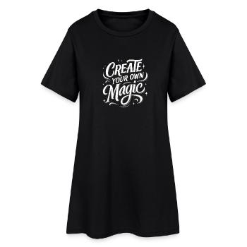 Créez votre propre texte magique - Robe T-shirt Femme - noir - Devant