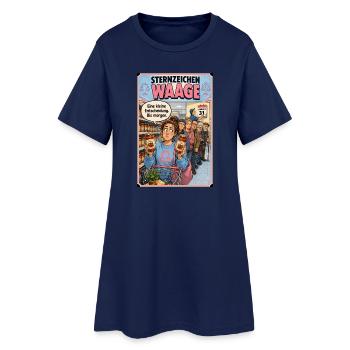 Sternzeichen Waage -  Humor für Unentschlossene - Frauen T-Shirt-Kleid - Light Navy - Vorne