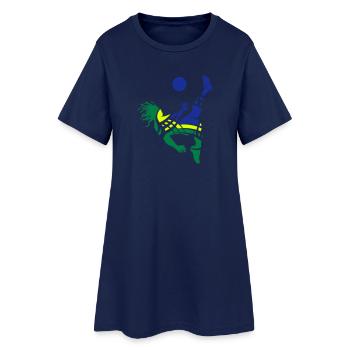 Soccer_blue_yellow_green - Robe T-shirt Femme - marine clair - Devant
