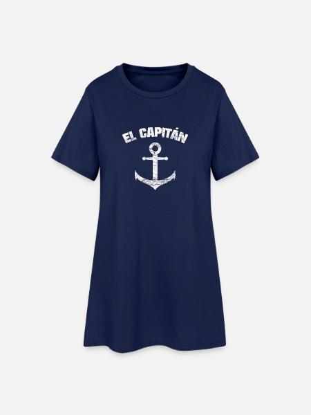 EL CAPITÁN ANCLA SHIRT - Women’s T-Shirt Dress - light navy