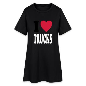 J'adore TRUCKS (couleurs au choix!) - Robe T-shirt Femme - noir - Devant
