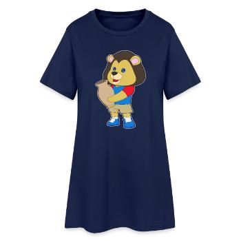 Löwe Vase - Frauen T-Shirt-Kleid - Light Navy - Vorne