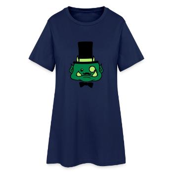 Face sir gentlemen gentleman cylinder hat fly suit - Women’s T-Shirt Dress - light navy - Front