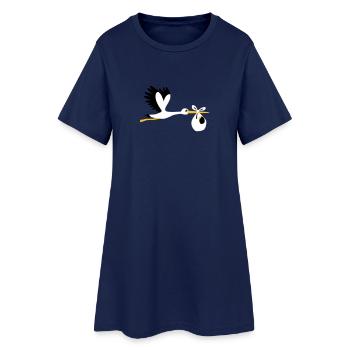 Cigogne - Robe T-shirt Femme - marine clair - Devant