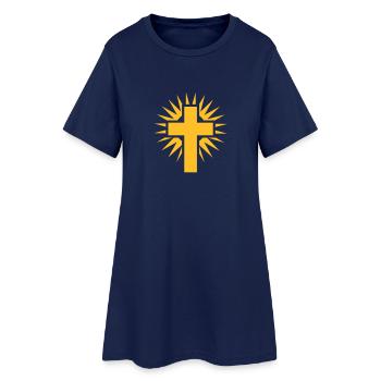 Croix - Robe T-shirt Femme - marine clair - Devant