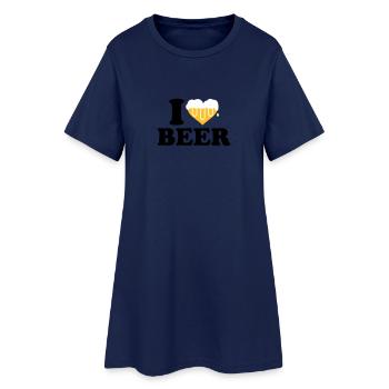 I love Beer - Frauen T-Shirt-Kleid - Light Navy - Vorne