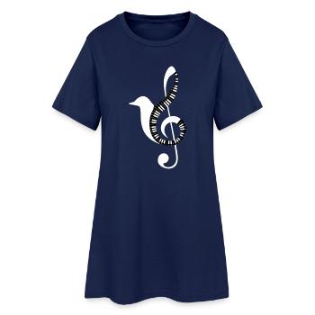 Musiknoten Musik Musiker Notenschlüssel Noten - Frauen T-Shirt-Kleid - Light Navy - Vorne
