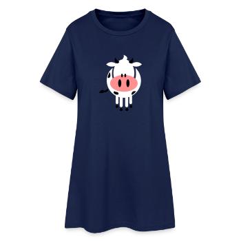 Doux vache - Robe T-shirt Femme - marine clair - Devant