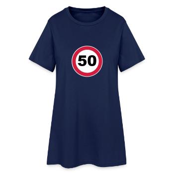 50. Geburtstag 50 Runder Geburtstag Jubiläum 3c - Frauen T-Shirt-Kleid - Light Navy - Vorne