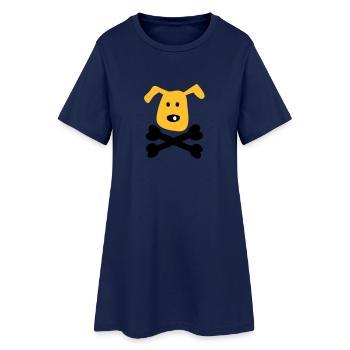 Hund - Frauen T-Shirt-Kleid - Light Navy - Vorne