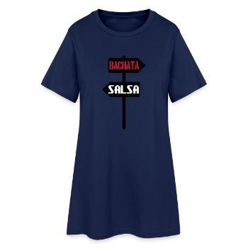 Bachata Salsa Schild - Frauen T-Shirt-Kleid - Light Navy - Vorne