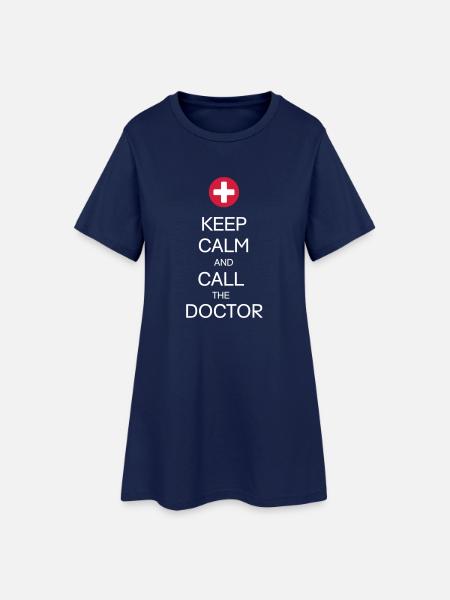 KEEP CALM AND CALL THE DOCTOR - Frauen T-Shirt-Kleid - Light Navy