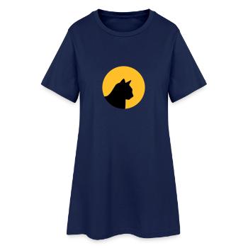 Chat - Robe T-shirt Femme - marine clair - Devant