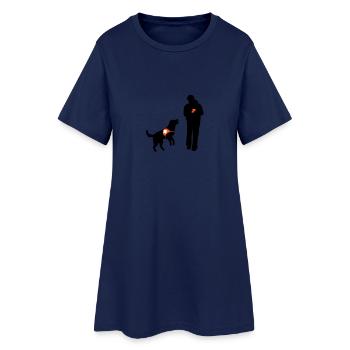 Hund wartet auf Bestätigung - Frauen T-Shirt-Kleid - Light Navy - Vorne