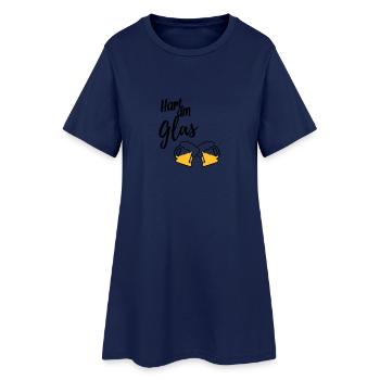 Hart am Glas - Frauen T-Shirt-Kleid - Light Navy - Vorne