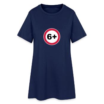 6+ / 6/6 / six / anniversaire / 3c - Robe T-shirt Femme - marine clair - Devant