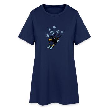 pinguin_ski_022011_d_3c - Robe T-shirt Femme - marine clair - Devant