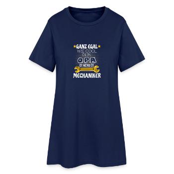 Mein Opa ist Mechaniker - Frauen T-Shirt-Kleid - Light Navy - Vorne