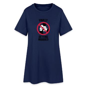 Finally getting married with cock, jerk, wank 3c - Frauen T-Shirt-Kleid - Light Navy - Vorne