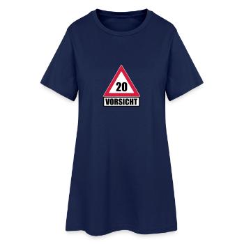 Vorsicht Achtung 20 - Frauen T-Shirt-Kleid - Light Navy - Vorne