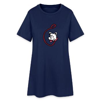 Laisse pour chien 3 - Robe T-shirt Femme - marine clair - Devant