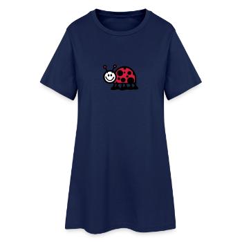Marienkäfer - Frauen T-Shirt-Kleid - Light Navy - Vorne