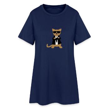 Bodyguard Cat - Women’s T-Shirt Dress - light navy - Front