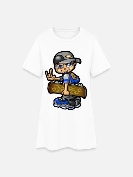 bboy and skate - Women’s T-Shirt Dress - white