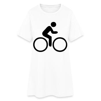 Cyclistes - Robe T-shirt Femme - blanc - Devant