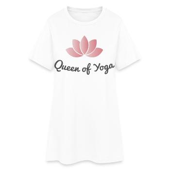 yoga - Frauen T-Shirt-Kleid - Weiß - Vorne