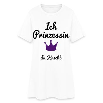 lustig - Frauen T-Shirt-Kleid - Weiß - Vorne