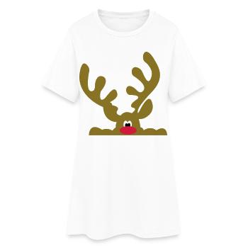 elch - Frauen T-Shirt-Kleid - Weiß - Vorne