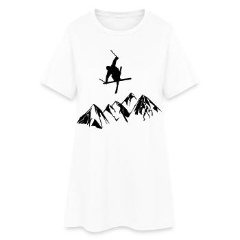 Coureur de montagne à ski - Robe T-shirt Femme - blanc - Devant