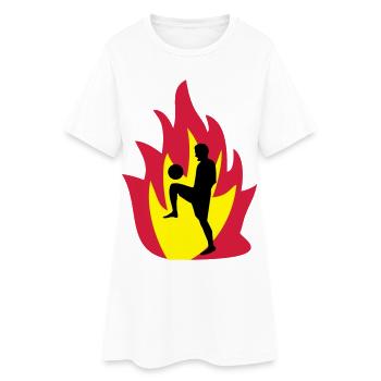 Feu de football - Robe T-shirt Femme - blanc - Devant